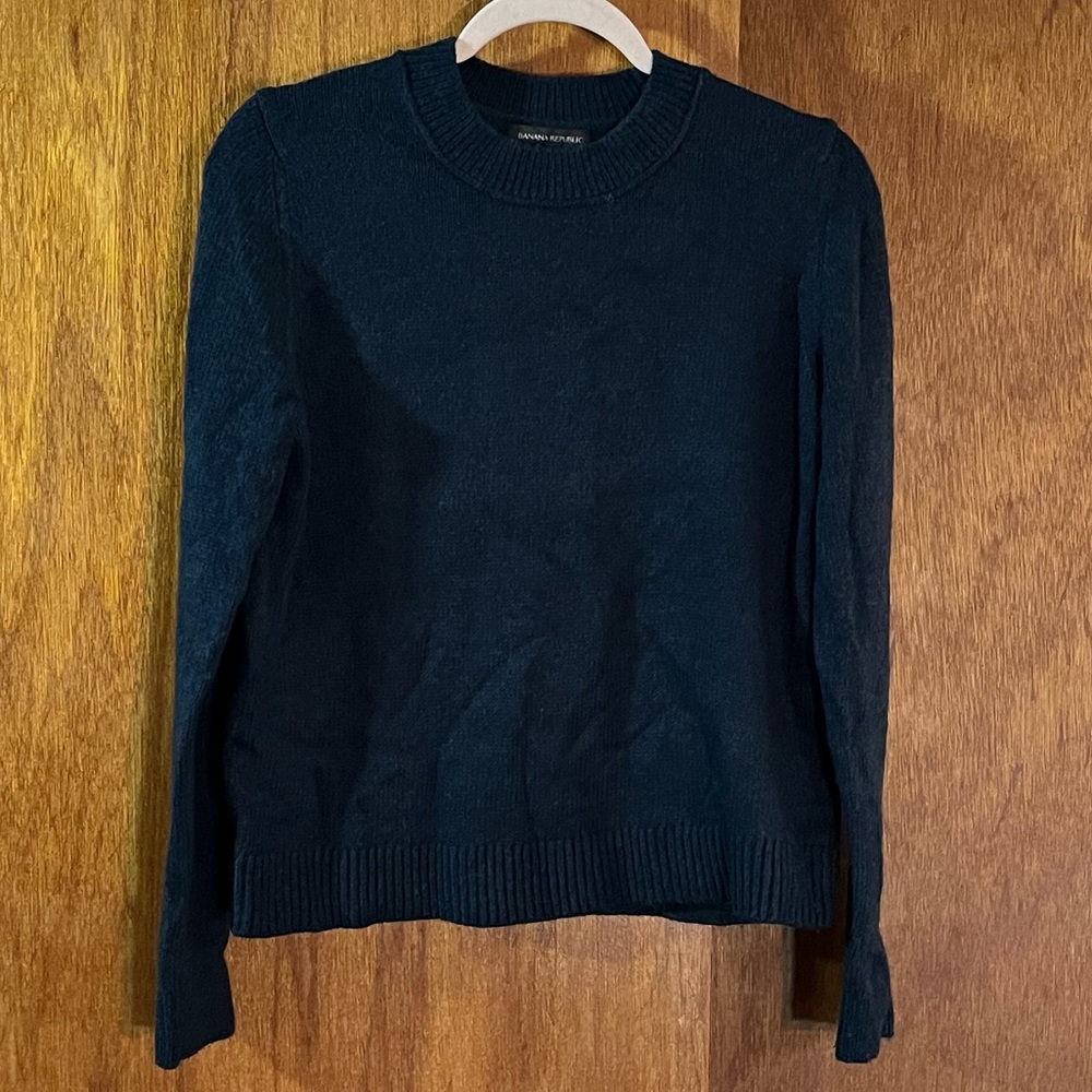 BANANA REPUBLIC Dark Blue-Green Crew Neck Sweater Sz M